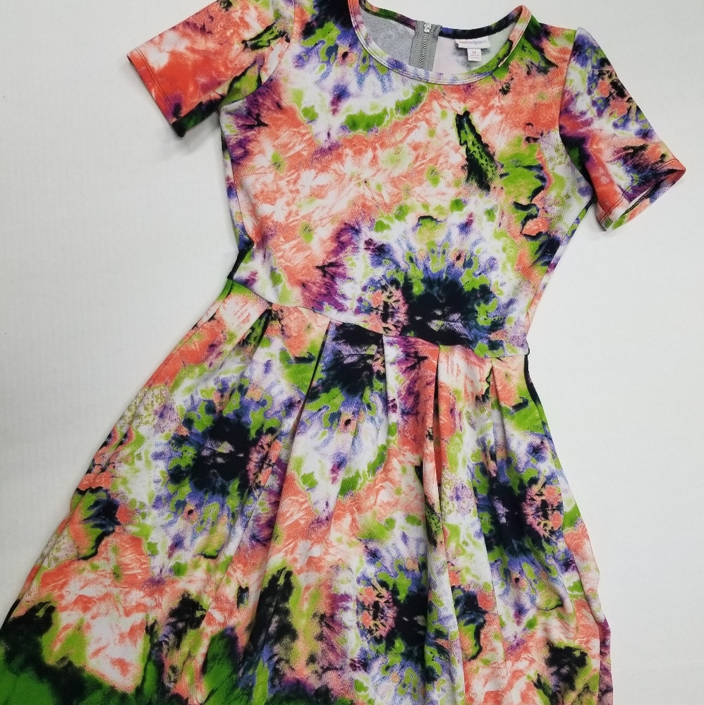 RARE Lularoe Tie Dye Amelia Dress